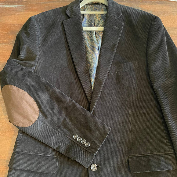 VTG Lauren Ralph Lauren Men's Corduroy Two Buttons Blazer Chocolate Brown 40L - Picture 3 of 11